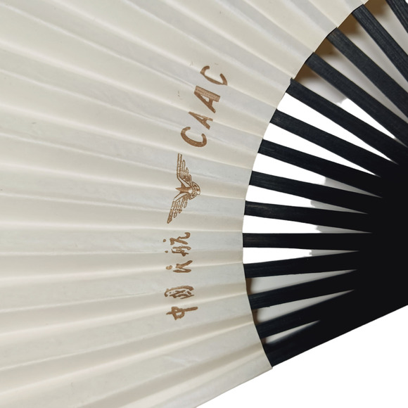 Chinese Folding Hand Fan Dove Floral CAAC VTG Decor 🕊️🌸 - Picture 14 of 16
